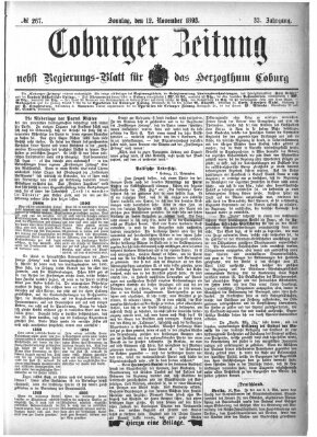 Coburger Zeitung Sonntag 12. November 1893