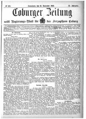 Coburger Zeitung Samstag 18. November 1893