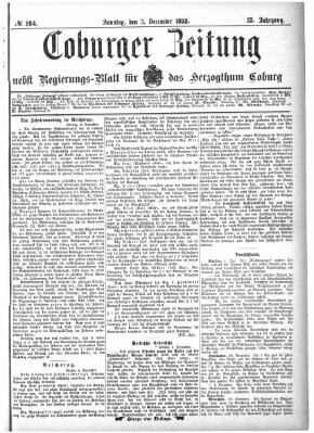 Coburger Zeitung Sonntag 3. Dezember 1893