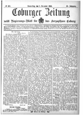 Coburger Zeitung Donnerstag 7. Dezember 1893