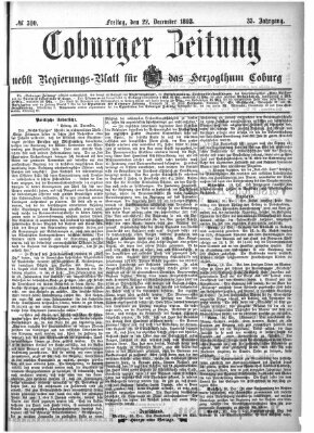 Coburger Zeitung Freitag 22. Dezember 1893