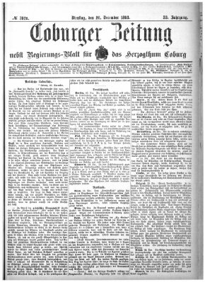 Coburger Zeitung Dienstag 26. Dezember 1893