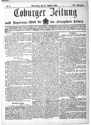 Coburger Zeitung Donnerstag 11. Januar 1894