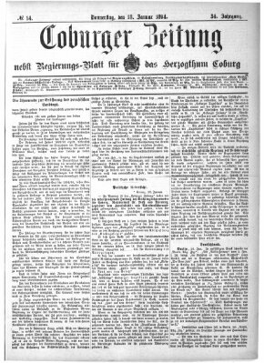 Coburger Zeitung Donnerstag 18. Januar 1894