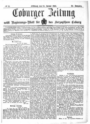 Coburger Zeitung Mittwoch 24. Januar 1894