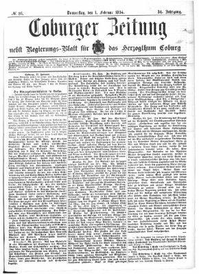 Coburger Zeitung Donnerstag 1. Februar 1894