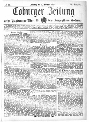 Coburger Zeitung Sonntag 4. Februar 1894