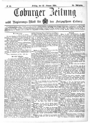 Coburger Zeitung Freitag 23. Februar 1894