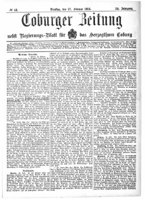 Coburger Zeitung Dienstag 27. Februar 1894