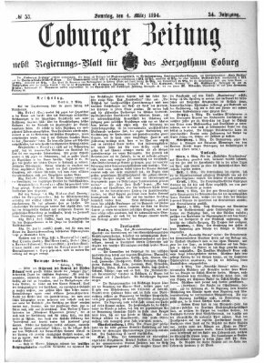 Coburger Zeitung Sonntag 4. März 1894