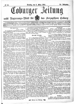 Coburger Zeitung Dienstag 6. März 1894