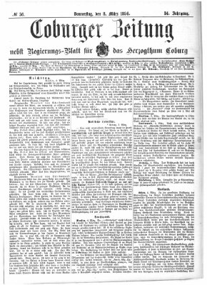 Coburger Zeitung Donnerstag 8. März 1894