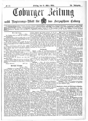 Coburger Zeitung Freitag 9. März 1894