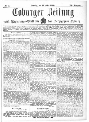 Coburger Zeitung Sonntag 18. März 1894