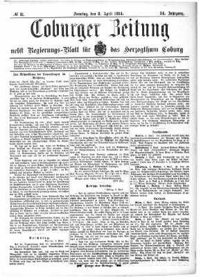 Coburger Zeitung Sonntag 8. April 1894