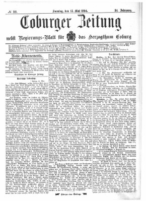 Coburger Zeitung Sonntag 13. Mai 1894