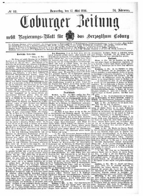 Coburger Zeitung Donnerstag 17. Mai 1894