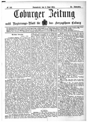 Coburger Zeitung Samstag 2. Juni 1894