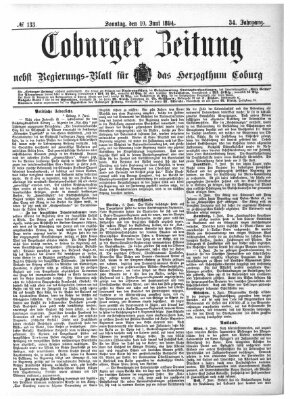 Coburger Zeitung Sonntag 10. Juni 1894