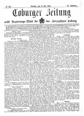 Coburger Zeitung Dienstag 10. Juli 1894