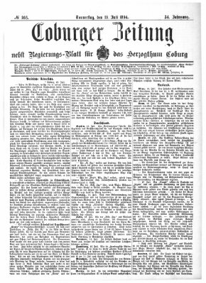 Coburger Zeitung Donnerstag 19. Juli 1894