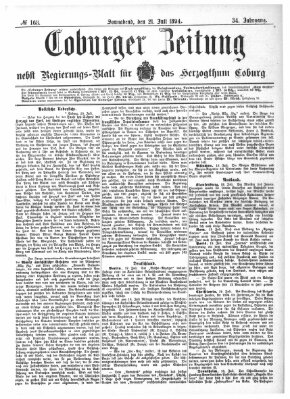 Coburger Zeitung Samstag 21. Juli 1894