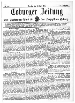 Coburger Zeitung Sonntag 22. Juli 1894