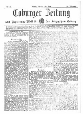 Coburger Zeitung Dienstag 24. Juli 1894