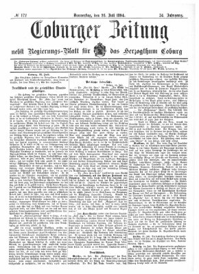 Coburger Zeitung Donnerstag 26. Juli 1894