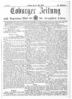 Coburger Zeitung Freitag 27. Juli 1894