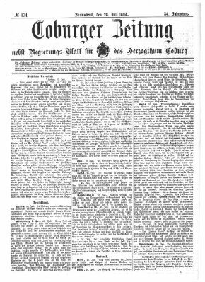 Coburger Zeitung Samstag 28. Juli 1894