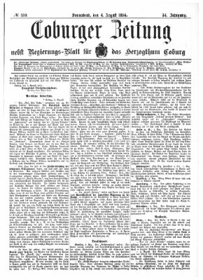 Coburger Zeitung Samstag 4. August 1894