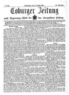 Coburger Zeitung Donnerstag 30. August 1894