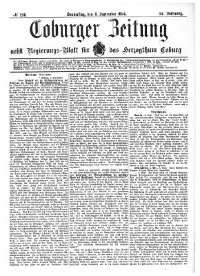 Coburger Zeitung Donnerstag 6. September 1894