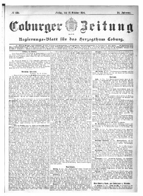 Coburger Zeitung Freitag 12. Oktober 1894