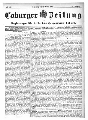 Coburger Zeitung Donnerstag 18. Oktober 1894