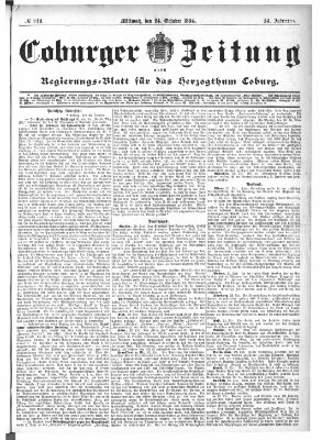 Coburger Zeitung Mittwoch 24. Oktober 1894