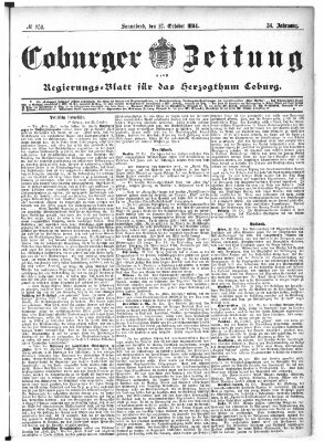 Coburger Zeitung Samstag 27. Oktober 1894