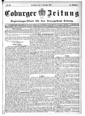 Coburger Zeitung Samstag 3. November 1894