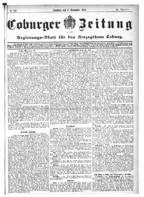 Coburger Zeitung Sonntag 4. November 1894