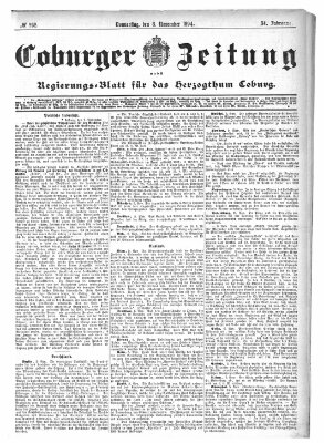 Coburger Zeitung Donnerstag 8. November 1894