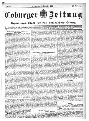 Coburger Zeitung Mittwoch 21. November 1894