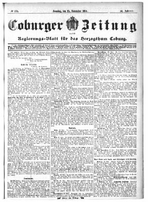 Coburger Zeitung Sonntag 25. November 1894