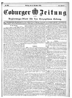 Coburger Zeitung Dienstag 4. Dezember 1894