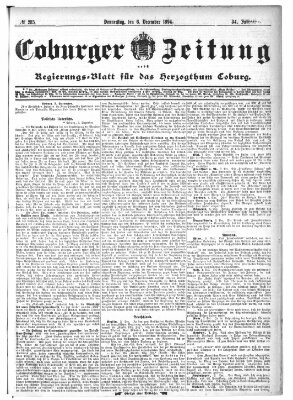 Coburger Zeitung Donnerstag 6. Dezember 1894