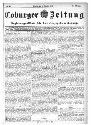 Coburger Zeitung Sonntag 9. Dezember 1894