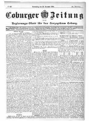 Coburger Zeitung Donnerstag 20. Dezember 1894