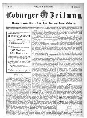 Coburger Zeitung Freitag 28. Dezember 1894