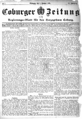 Coburger Zeitung Mittwoch 9. Januar 1895