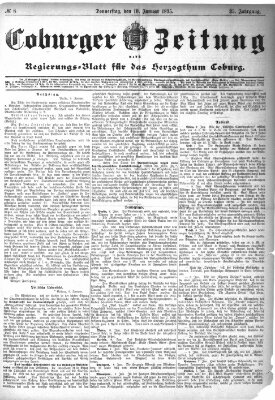 Coburger Zeitung Donnerstag 10. Januar 1895